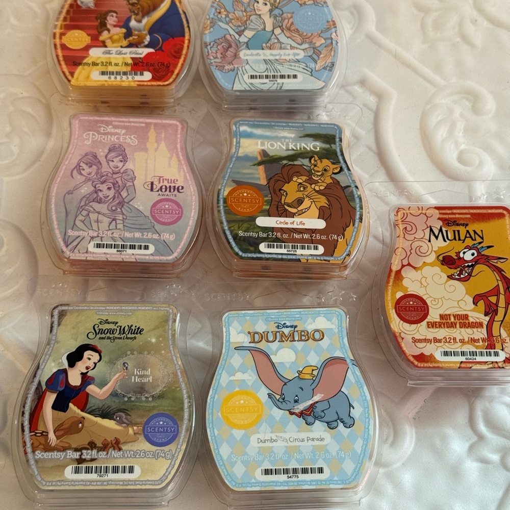 7 Retired Disney Scentsy Wax Bars Candle Melts Collection
